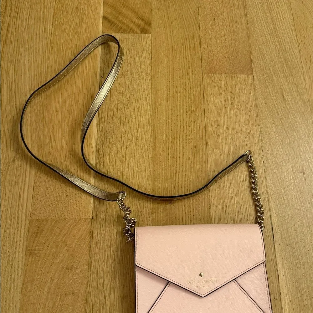 Kate Spade Pink Clutch with Gold Chain
